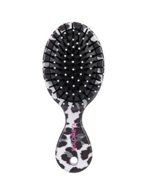 Массажная мини-расческа  для волос с подвеской, Леопардовая Solomeya Mini hair brush with keychain, Leopard Print, 1 шт